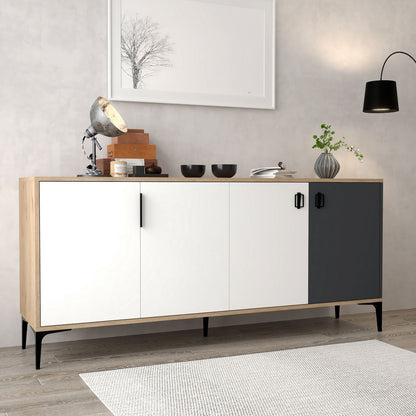 Κονσόλα Μπουφές 180x81x44 εκ Δρυς / Λευκό / Ανθρακί 707DWL1246