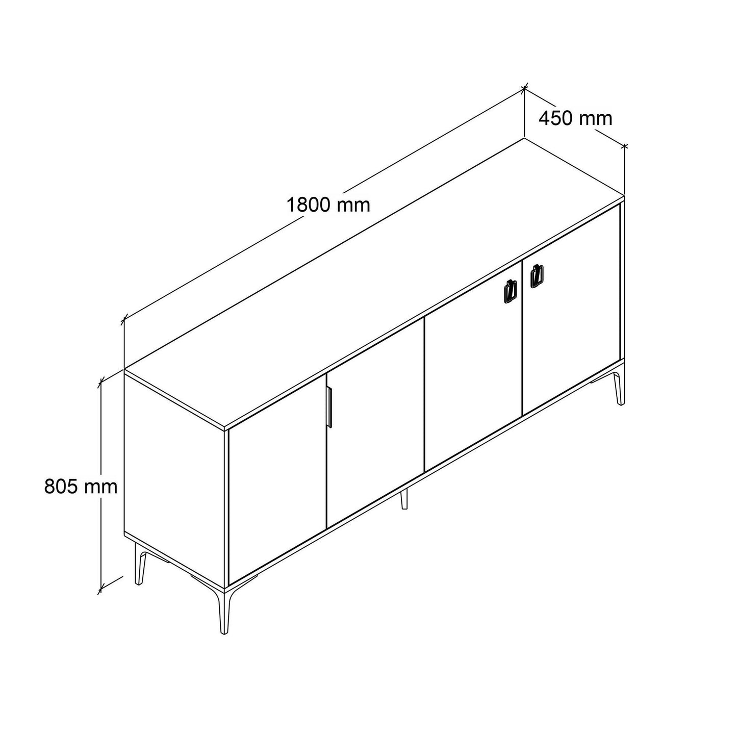 Κονσόλα Μπουφές 180x81x44 εκ Δρυς Sapphire / Λευκό 707DWL1247