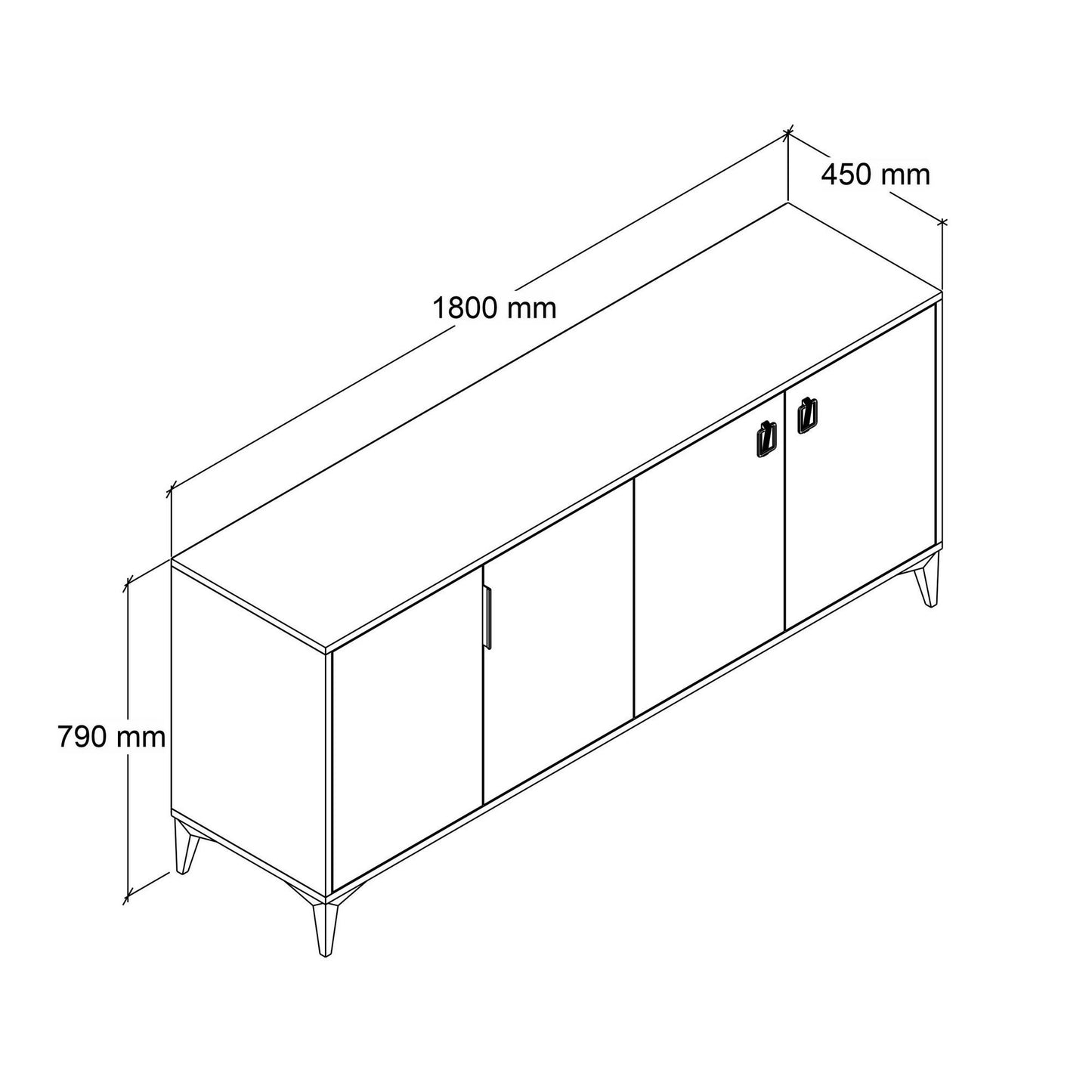 Κονσόλα Μπουφές 180x78x44 εκ Δρυς Sapphire 707DWL1250