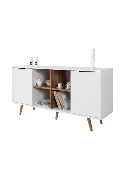 Κονσόλα Μπουφές 160x82x44 εκ Λευκό / Καρυδί 707DWL1251