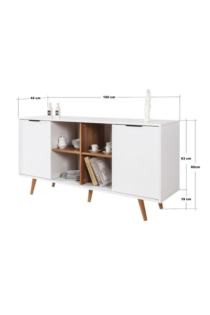 Κονσόλα Μπουφές 160x82x44 εκ Λευκό / Καρυδί 707DWL1251