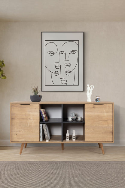 Κονσόλα Μπουφές 160x82x44 εκ Δρυς Sapphire / Ανθρακί 707DWL1252