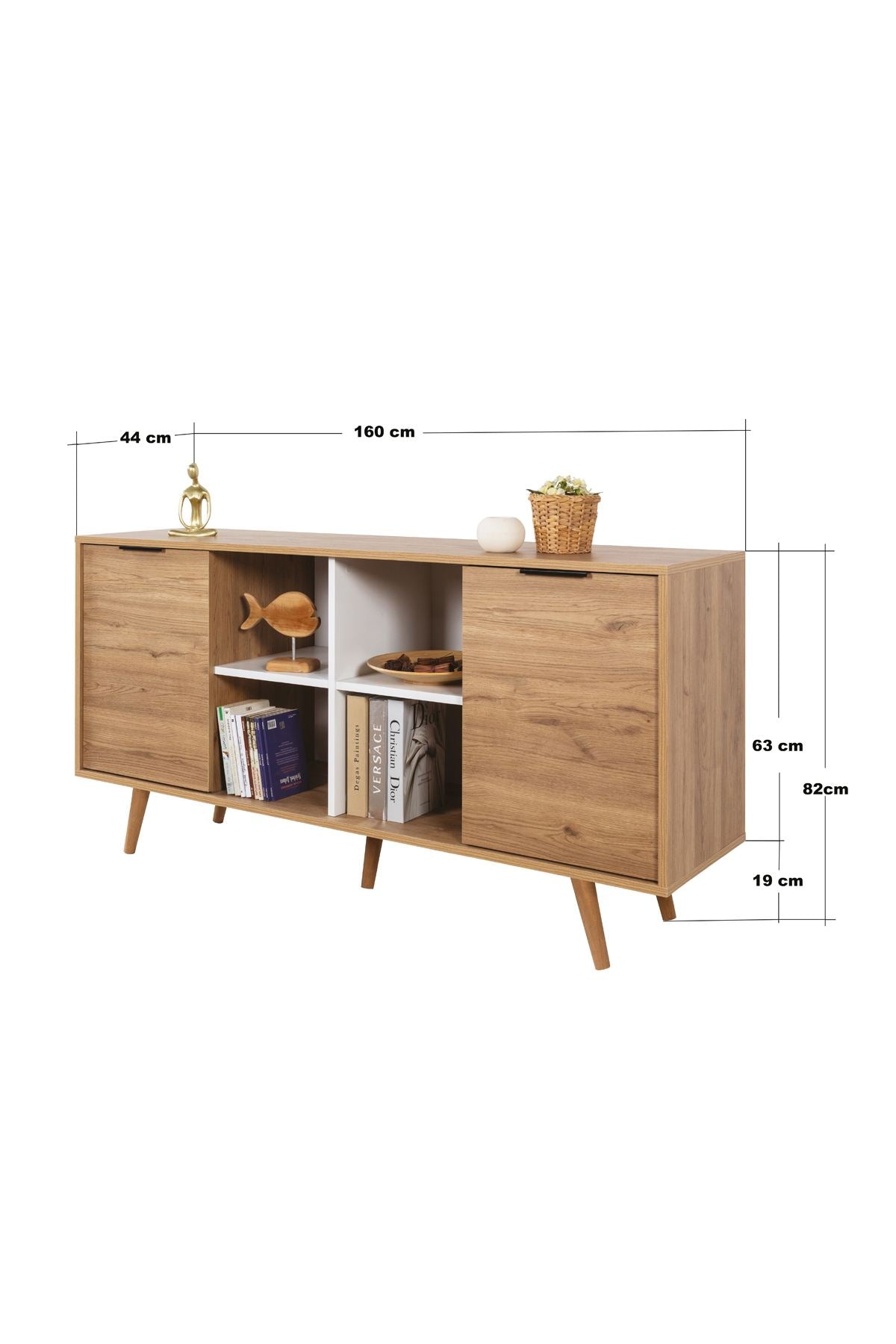 Κονσόλα Μπουφές 160x82x44 εκ Δρυς Sapphire / Λευκό 707DWL1254