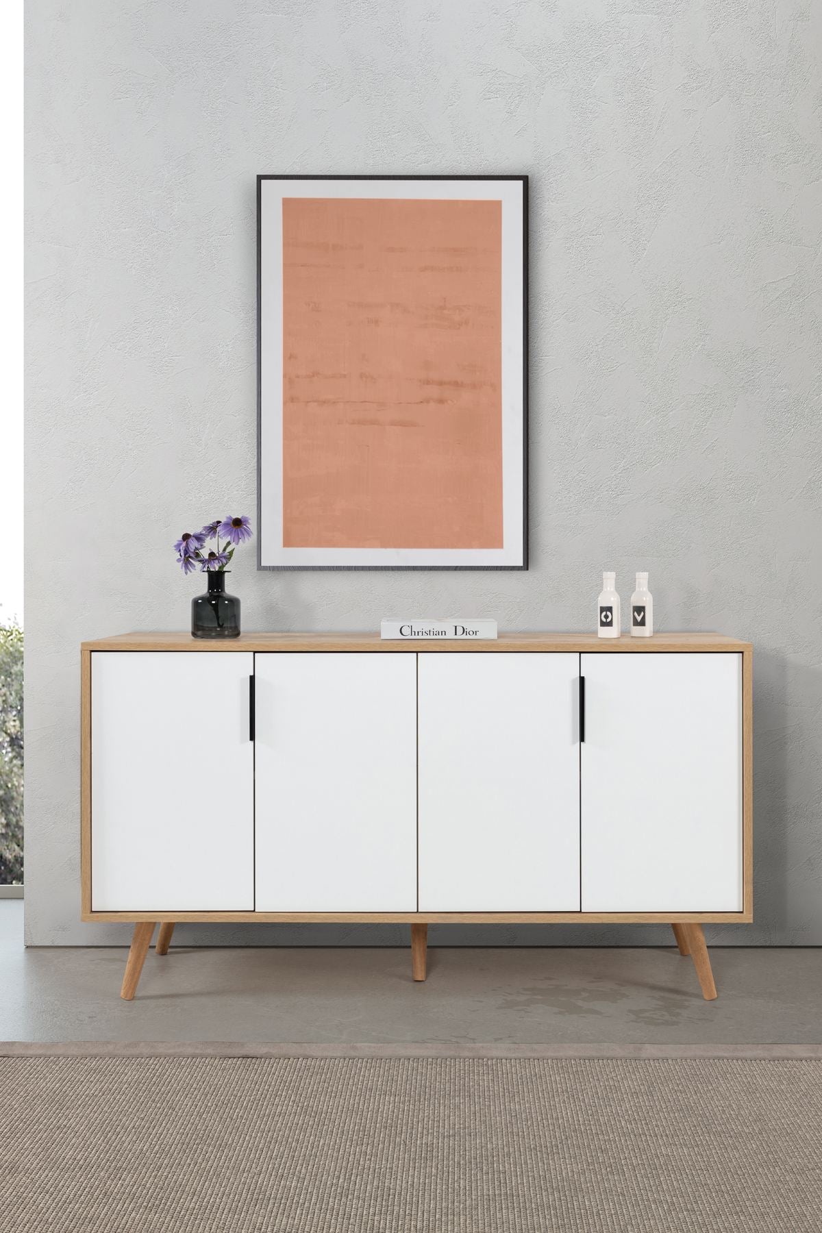 Κονσόλα Μπουφές 150x82x44 εκ Δρυς Sapphire / Λευκό 707DWL1257
