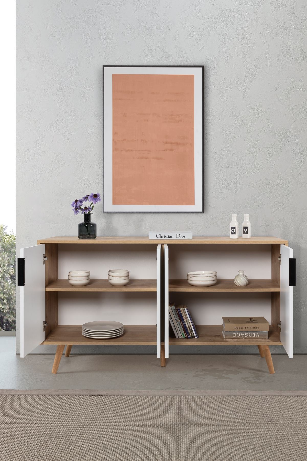 Κονσόλα Μπουφές 150x82x44 εκ Δρυς Sapphire / Λευκό 707DWL1257