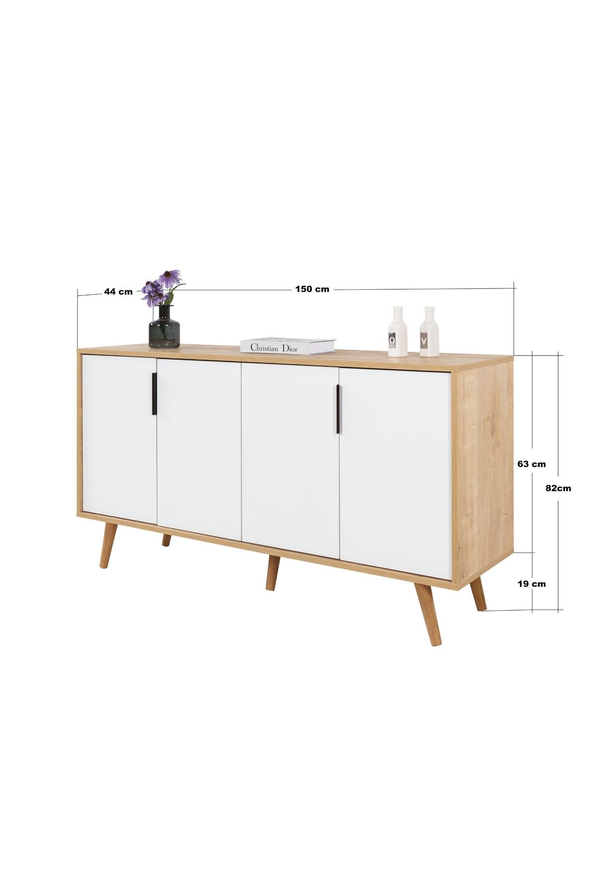 Κονσόλα Μπουφές 150x82x44 εκ Δρυς Sapphire / Λευκό 707DWL1257