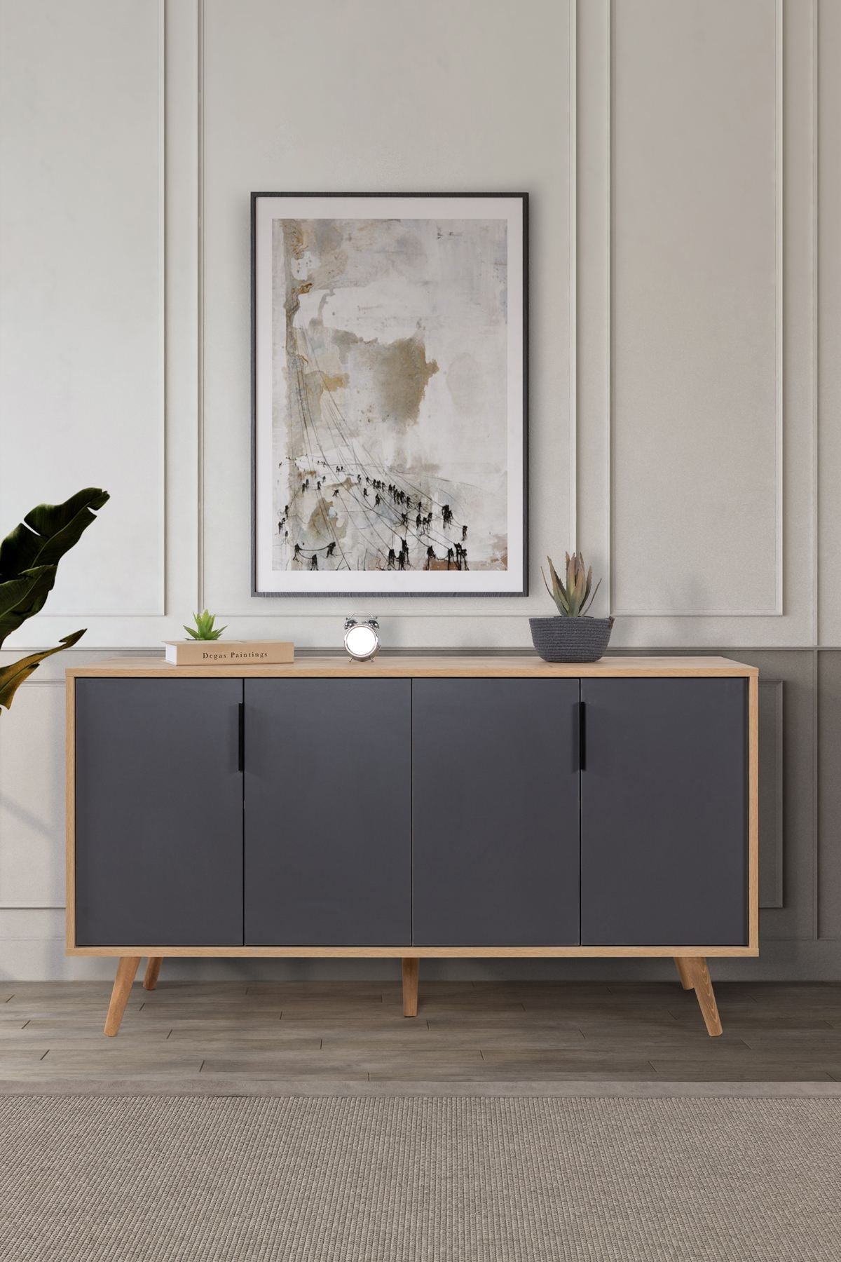 Κονσόλα Μπουφές 150x82x44 εκ Δρυς Sapphire / Ανθρακί 707DWL1258