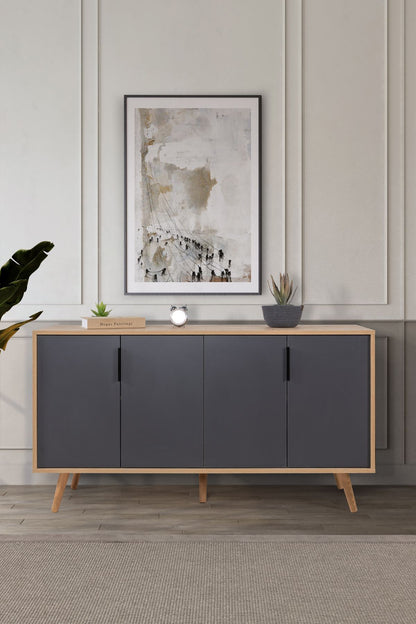 Κονσόλα Μπουφές 150x82x44 εκ Δρυς Sapphire / Ανθρακί 707DWL1258