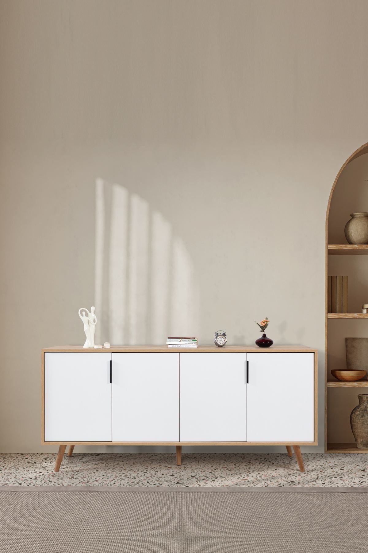 Κονσόλα Μπουφές 180x82x44 εκ Δρυς Sapphire / Λευκό 707DWL1260
