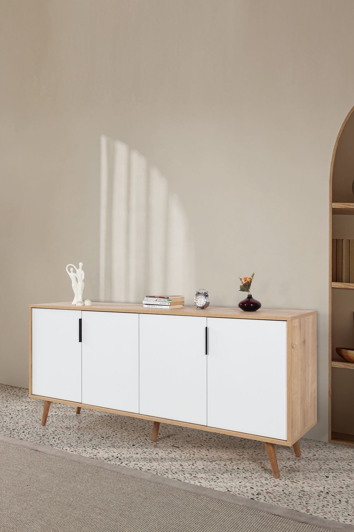 Κονσόλα Μπουφές 180x82x44 εκ Δρυς Sapphire / Λευκό 707DWL1260