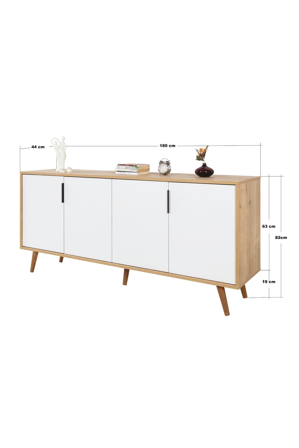 Κονσόλα Μπουφές 180x82x44 εκ Δρυς Sapphire / Λευκό 707DWL1260