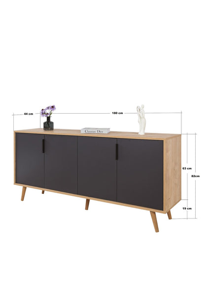 Κονσόλα Μπουφές 180x82x44 εκ Δρυς Sapphire / Ανθρακί 707DWL1261