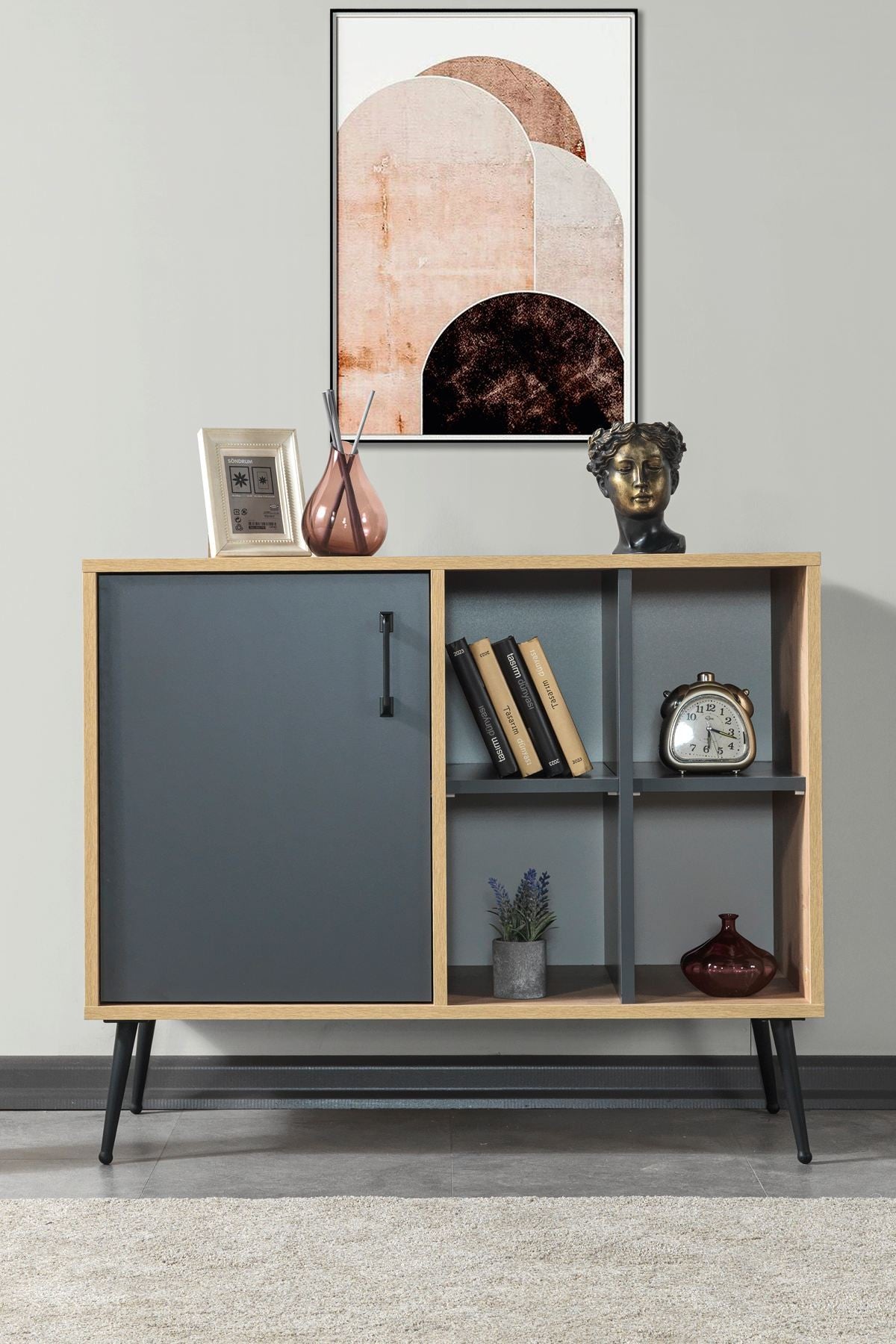 Κονσόλα Μπουφές 100x83x44 εκ Δρυς Sapphire / Ανθρακί 707DWL1263