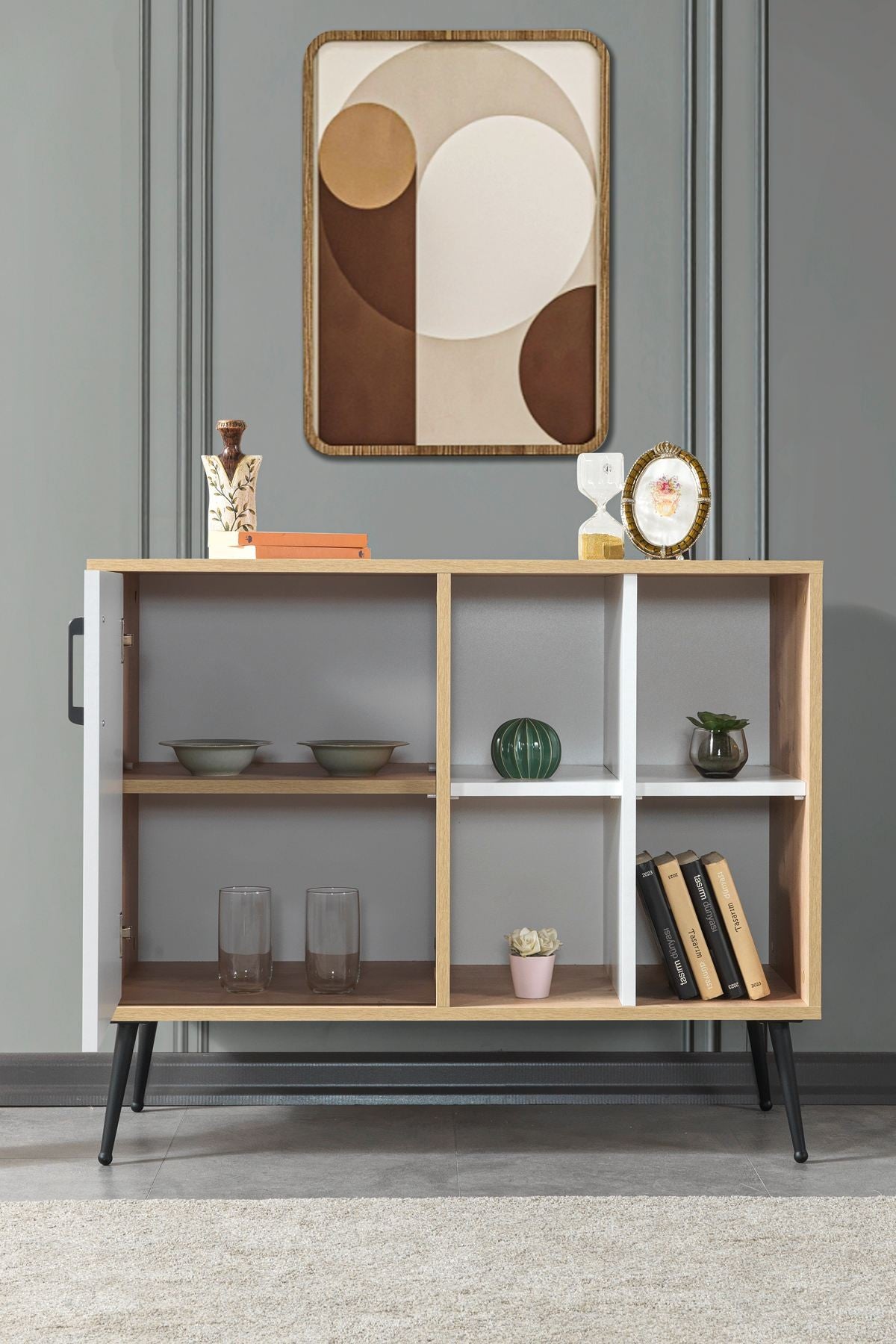 Κονσόλα Μπουφές 100x83x44 εκ Δρυς Sapphire / Λευκό 707DWL1265