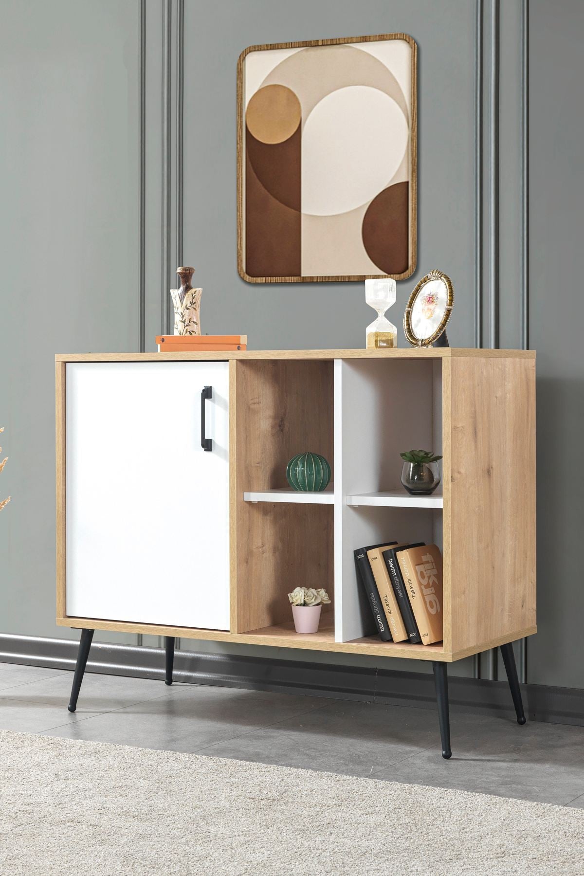 Κονσόλα Μπουφές 100x83x44 εκ Δρυς Sapphire / Λευκό 707DWL1265