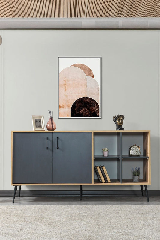 Κονσόλα Μπουφές 160x83x44 εκ Δρυς Sapphire / Ανθρακί 707DWL1268