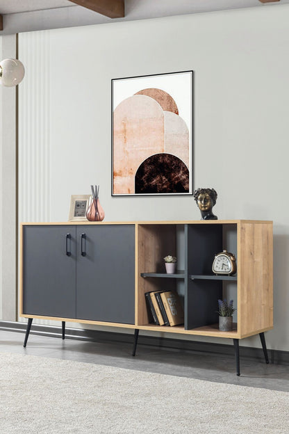 Κονσόλα Μπουφές 160x83x44 εκ Δρυς Sapphire / Ανθρακί 707DWL1268