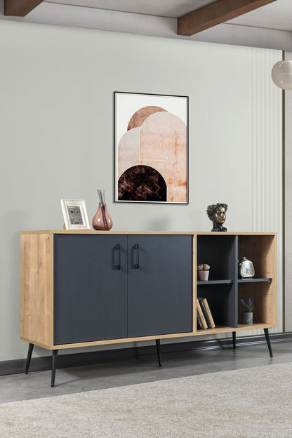 Κονσόλα Μπουφές 160x83x44 εκ Δρυς Sapphire / Ανθρακί 707DWL1268