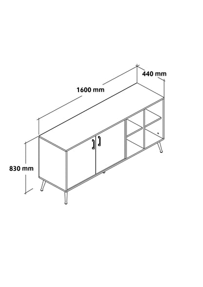 Κονσόλα Μπουφές 160x83x44 εκ Δρυς Sapphire / Λευκό 707DWL1270
