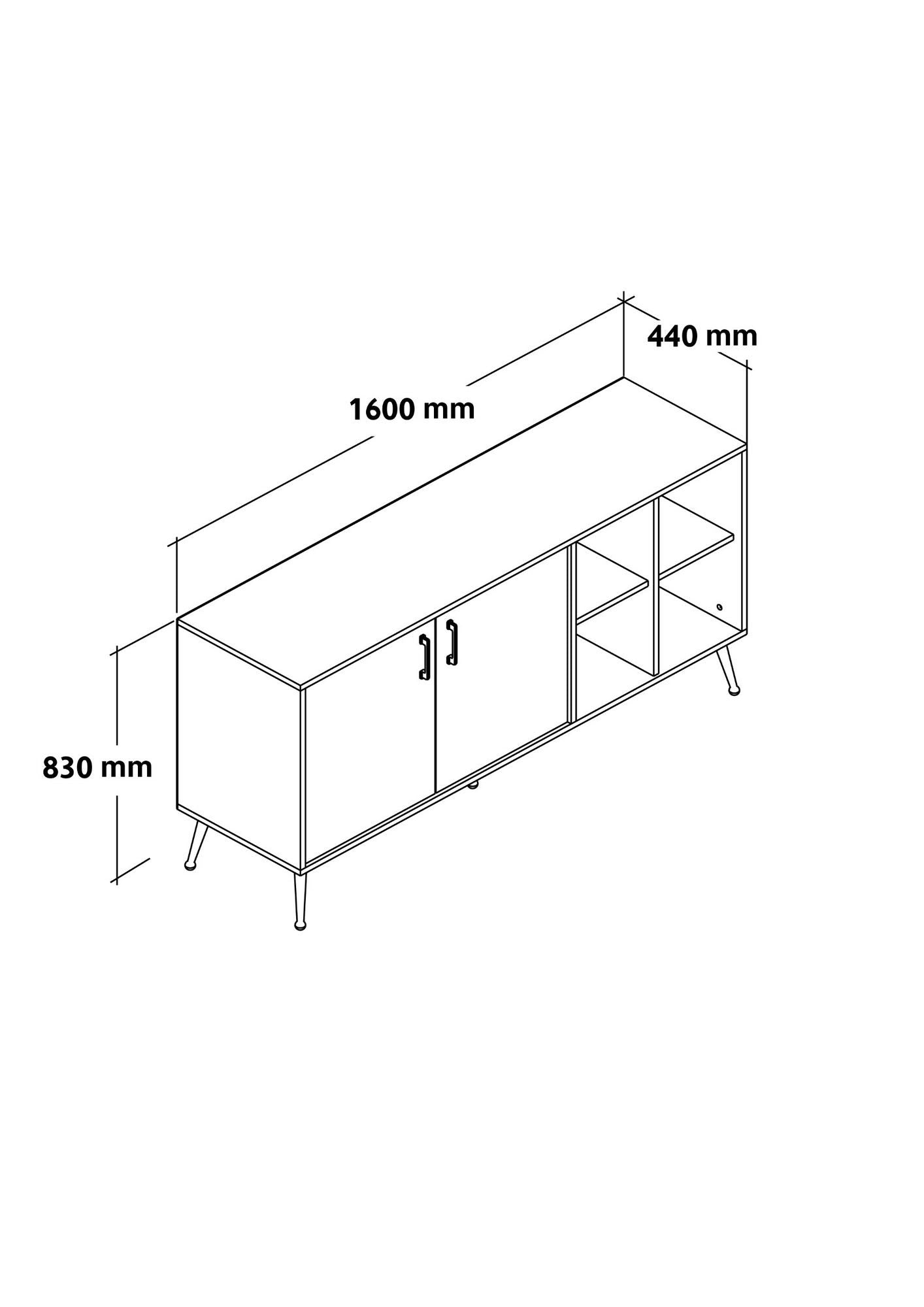 Κονσόλα Μπουφές 160x83x44 εκ Λευκό / Ανθρακί 707DWL1271