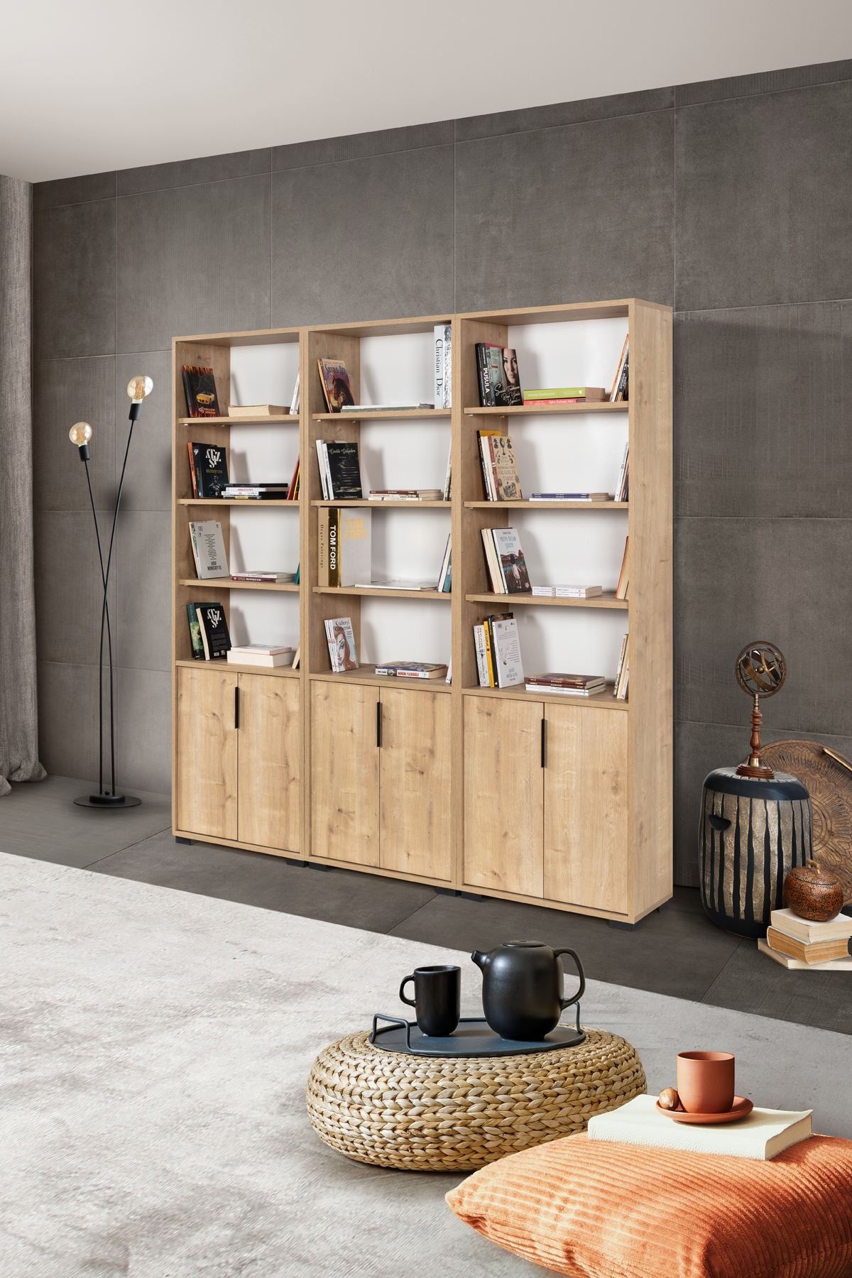 Βιβλιοθήκη Δρυς Sapphire 180x2x30 εκ 707DWL1281