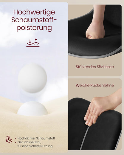 Σκαμπό για Πάσο Κουζίνας Σετ 2 τεμ Εργονομικό Κάθισμα Μπαρ Ρυθμιζόμενο Ύψος 63-84 εκ Μεγάλη Σταθερή Βάση Μαύρο LJ-B188B01