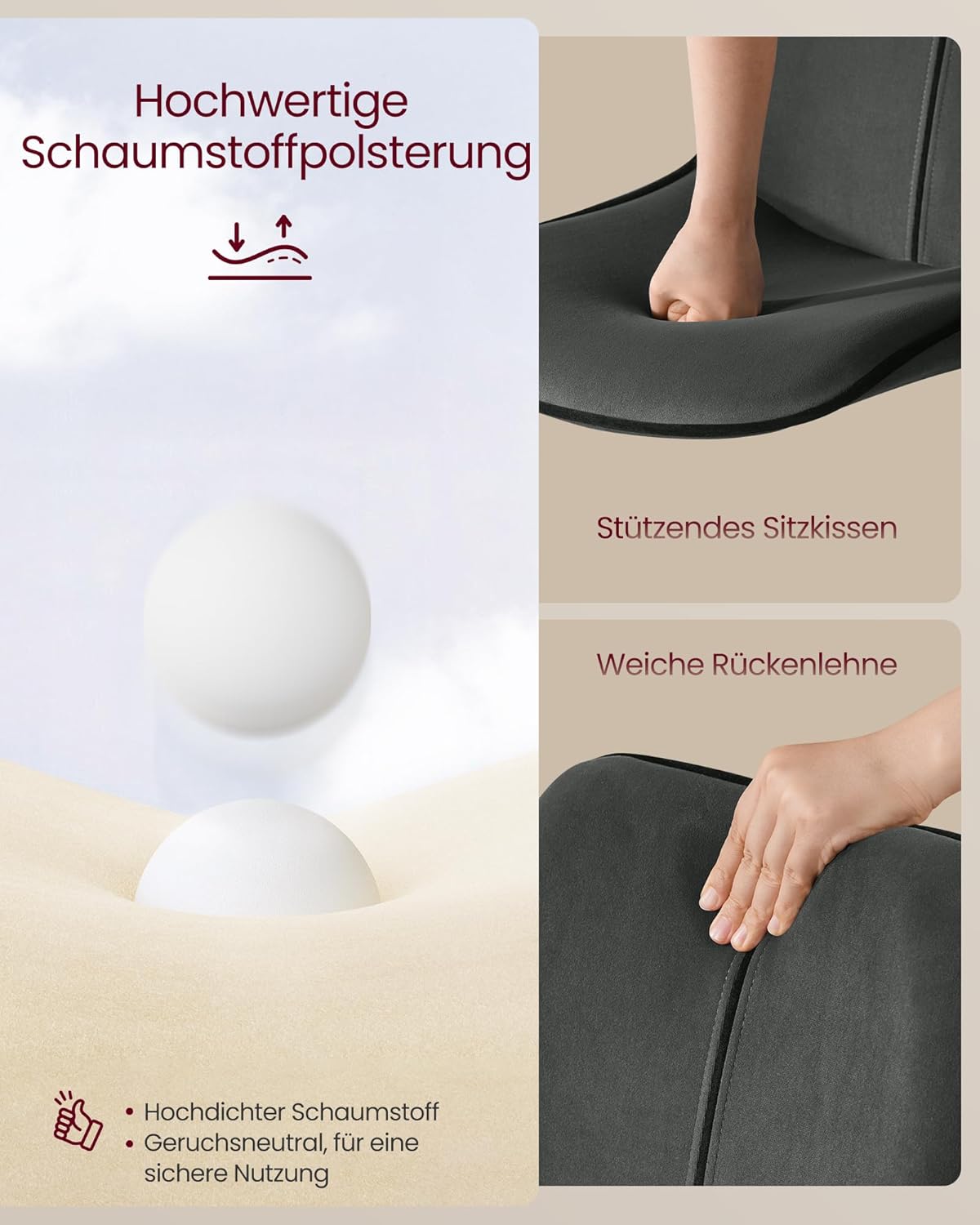 Σκαμπό για Πάσο Κουζίνας Σετ 2 τεμ Εργονομικό Κάθισμα Νησίδας Μπαρ Ρυθμιζόμενο Ύψος 63-84 εκ Μεγάλη Σταθερή Βάση Ανθρακί LJ-B188G01