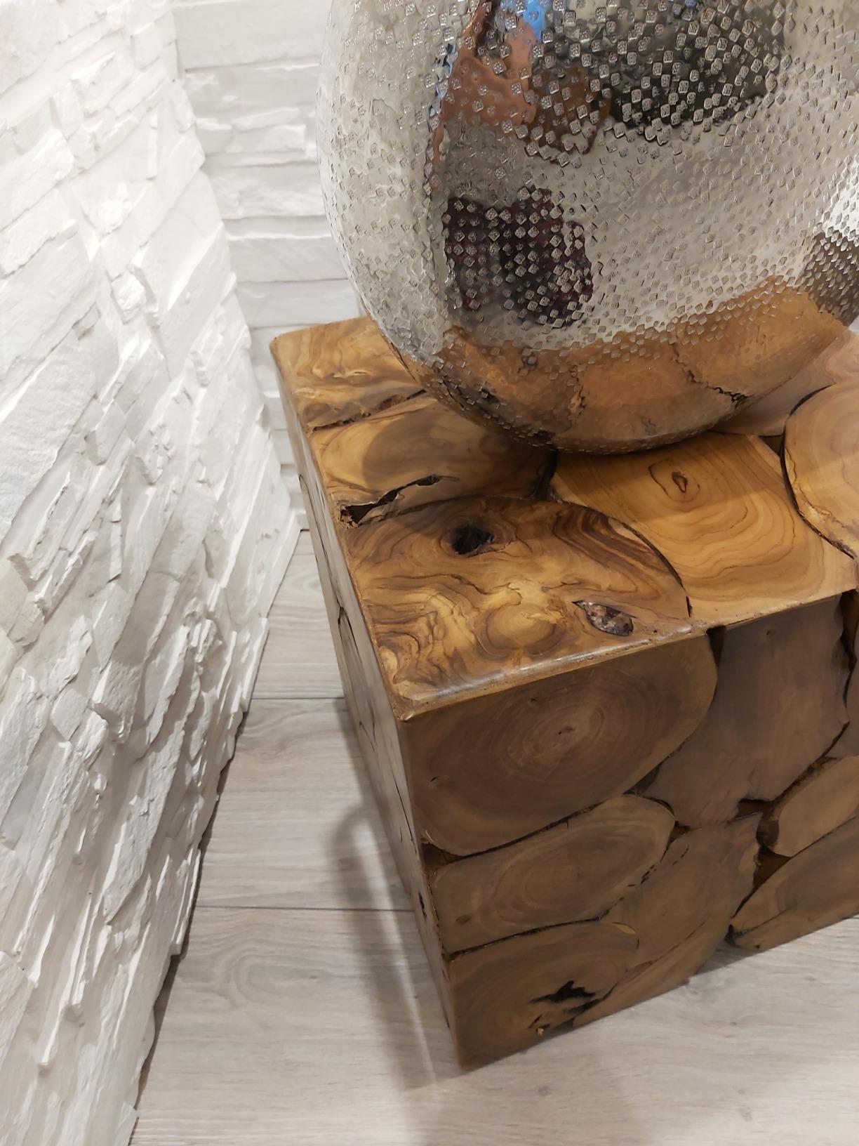 Beistelltisch Wohnzimmertisch Hocker Massiv Teakholz Fußhocker Tisch 1243472