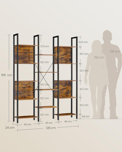 Μεγάλη Βιβλιοθήκη Ράφι για Σαλόνι Γραφείο 166x128x24 εκ  LL-S157K01