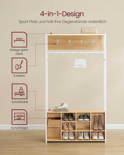 Έπιπλο Εισόδου Βάση για Παλτό Κρεμάστρα Ρούχων Καλόγερος Ντουλάπα Παπουτσοθήκη για διάδρομο HS-R432YA01