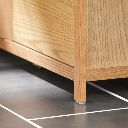 Ντουλάπι Μπάνιου με καλάθι για άπλυτα σακούλα και Συρτάρια 80 x 90 x 35 εκ Φυσικό Χρώμα Ξύλου B0-C993ZHXN