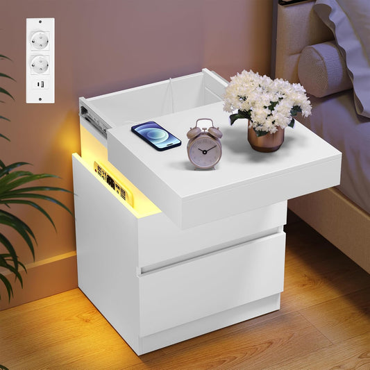 Κομοδίνο με Σταθμό Φόρτισης Σετ 2 τεμαχίων