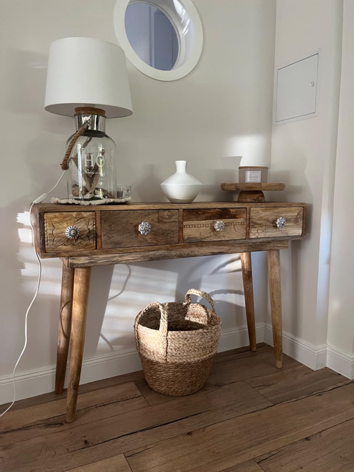 Τραπέζι Κονσόλα Εισόδου Βοηθητικό Τραπέζι Μασίφ Ξύλο 110 x 30 x 75 εκ 1376069