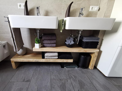 Έπιπλο Τηλεόρασης TV Σταντ Ράφι Χαμηλός Μπουφές από Μασίφ Ξύλο Έπιπλο HiFi 1247321