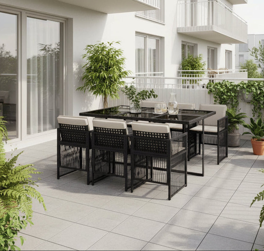 Τραπεζαρία Κήπου Τραπέζι Βεράντας με 6 καρέκλες