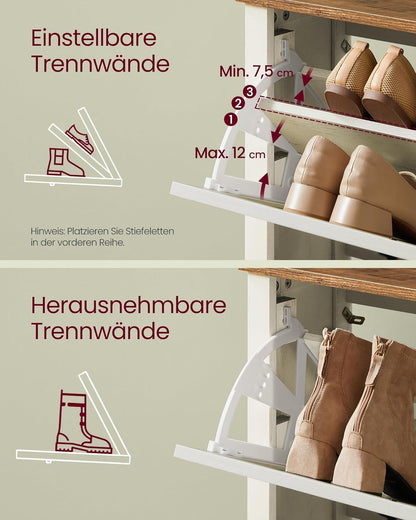 Παπουτσοθήκη για είσοδο για 18-24 ζευγάρια παπούτσια Έπιπλο Εισόδου Vintage Λευκό HS-C301W02