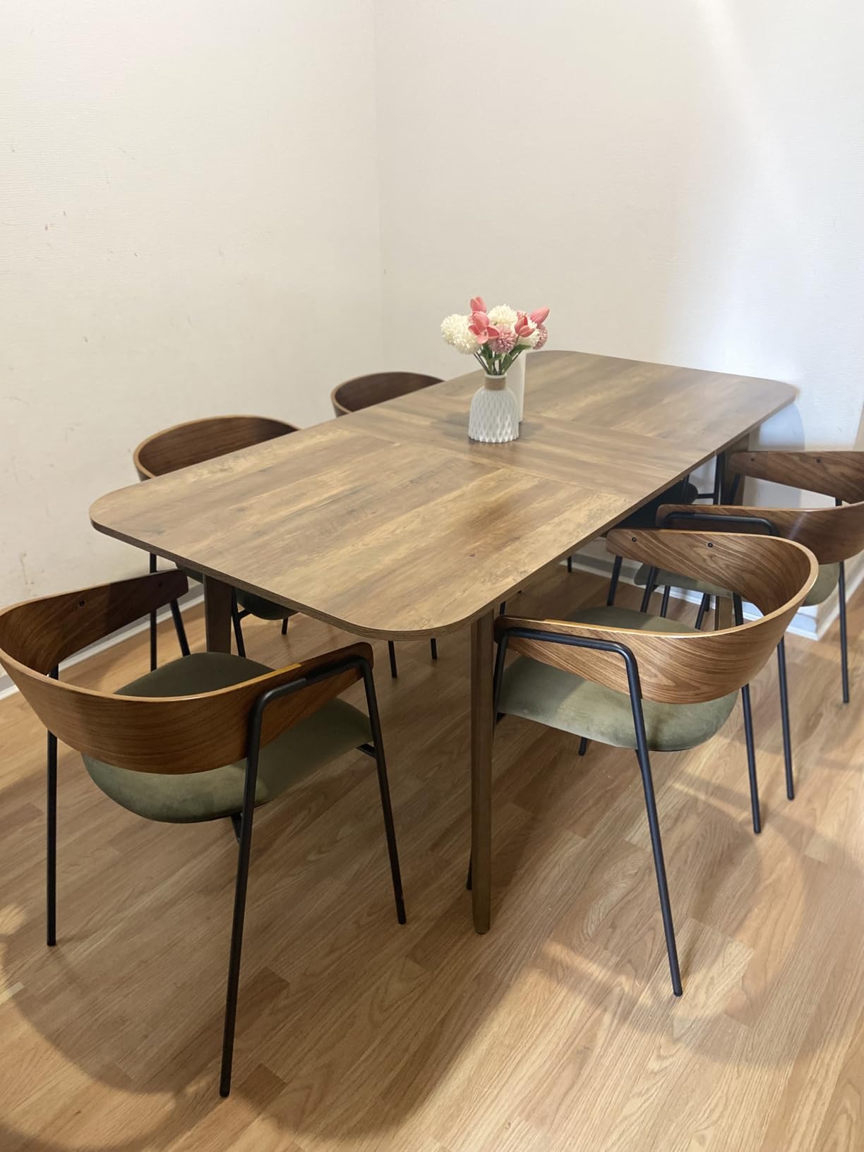 Τραπέζι Κουζίνας Τραπεζαρίας Επεκτεινόμενη Επιφάνεια Καφέ Μελί Γραφείο KD-T090K01