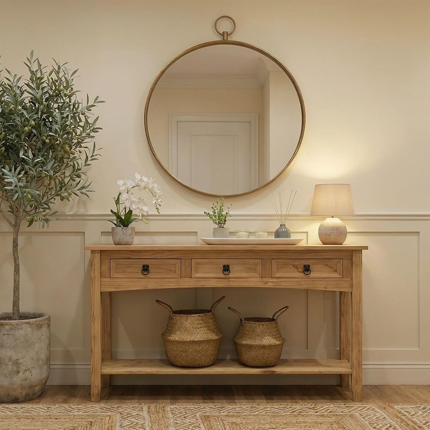 Τραπέζι Κονσόλα Εισόδου Βοηθητικό Τραπέζι Μασίφ Ξύλο Πεύκο 114x34,5x73 εκ.  14005666