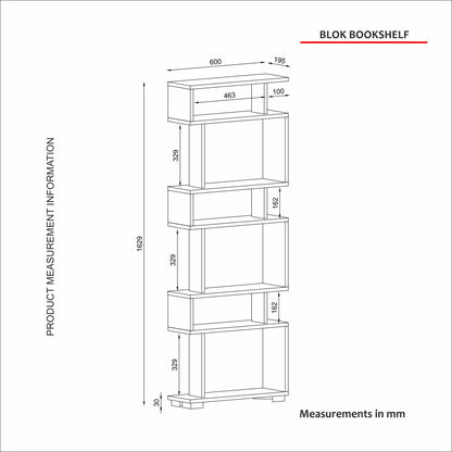 Βιβλιοθήκη 60 × 19,5 × 165 εκ. Λευκό GR745DCD3605