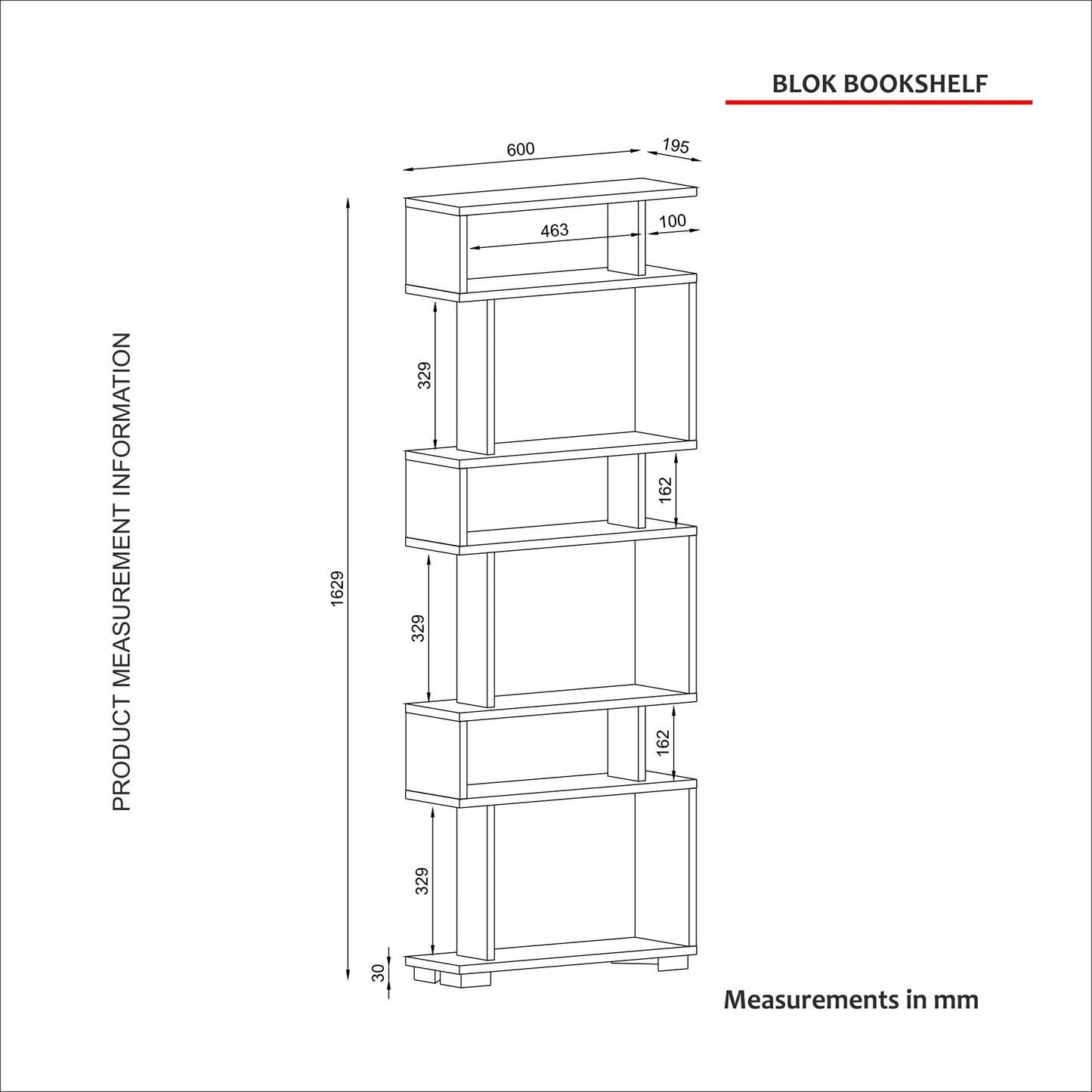Βιβλιοθήκη 60 × 19,5 × 165 εκ. Λευκό Καρυδί GR745DCD3606