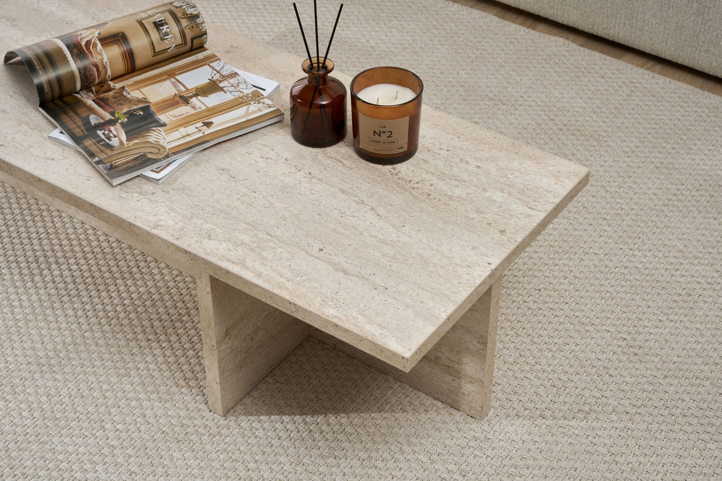 Τραπεζάκι Σαλονιού Travertine 120 x 45 x 30 εκ GR746NRD1103