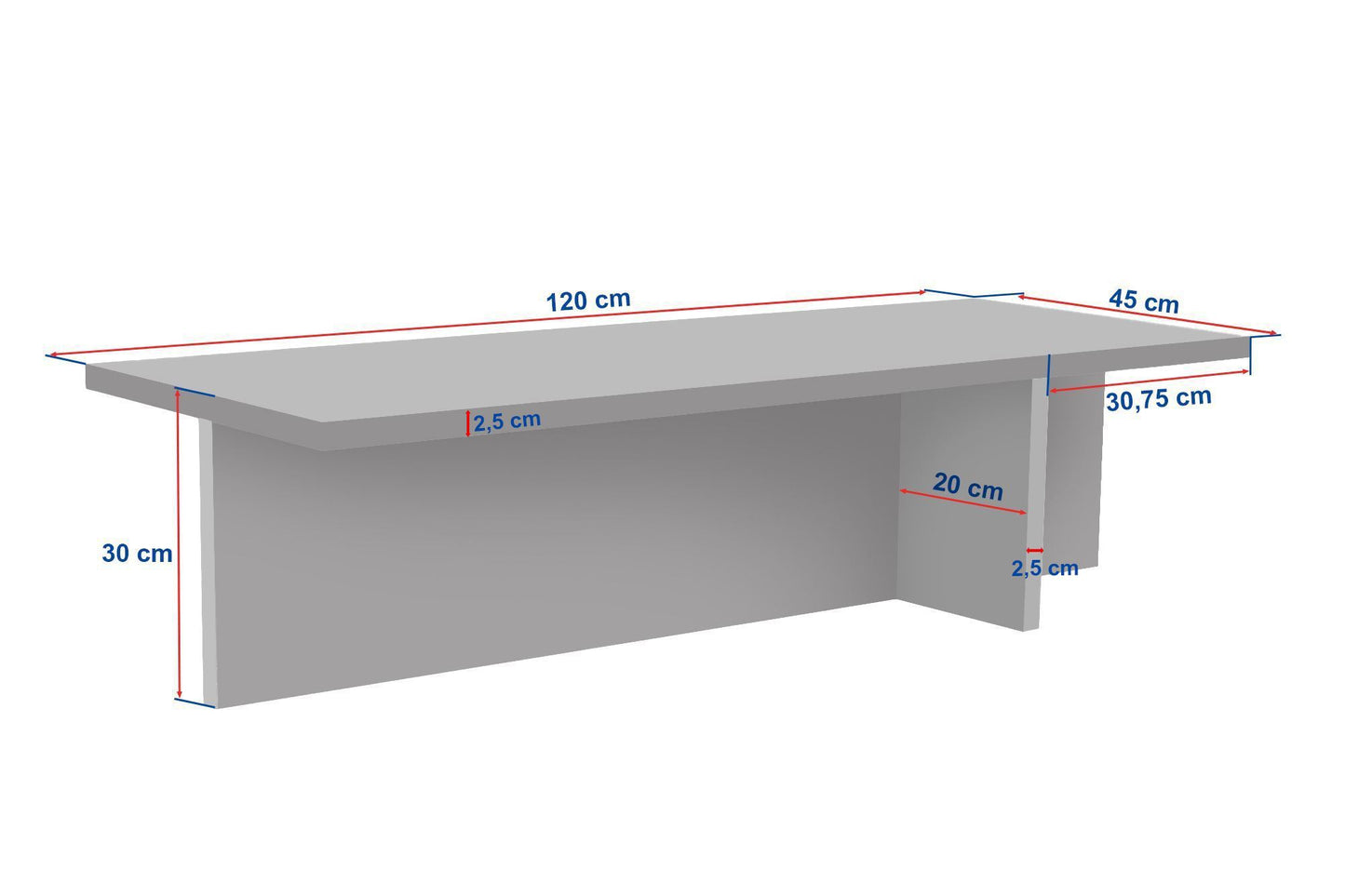 Τραπεζάκι Σαλονιού Venezia Καρυδί 120 x 45 x 30 εκ GR746NRD1104