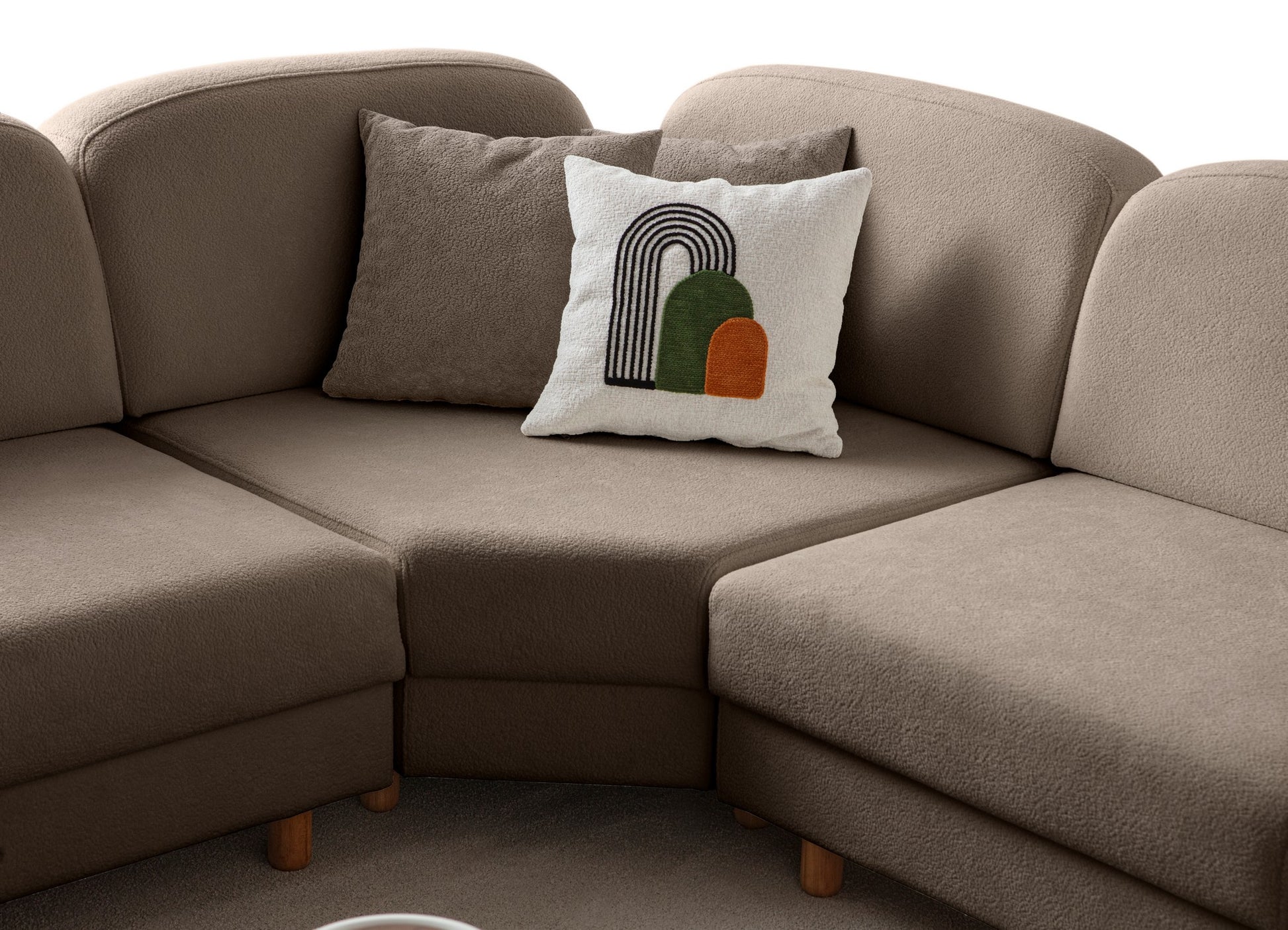 Γωνιακός Καναπές-Κρεβάτι σε χρώμα Καφέ, 752EST1453.