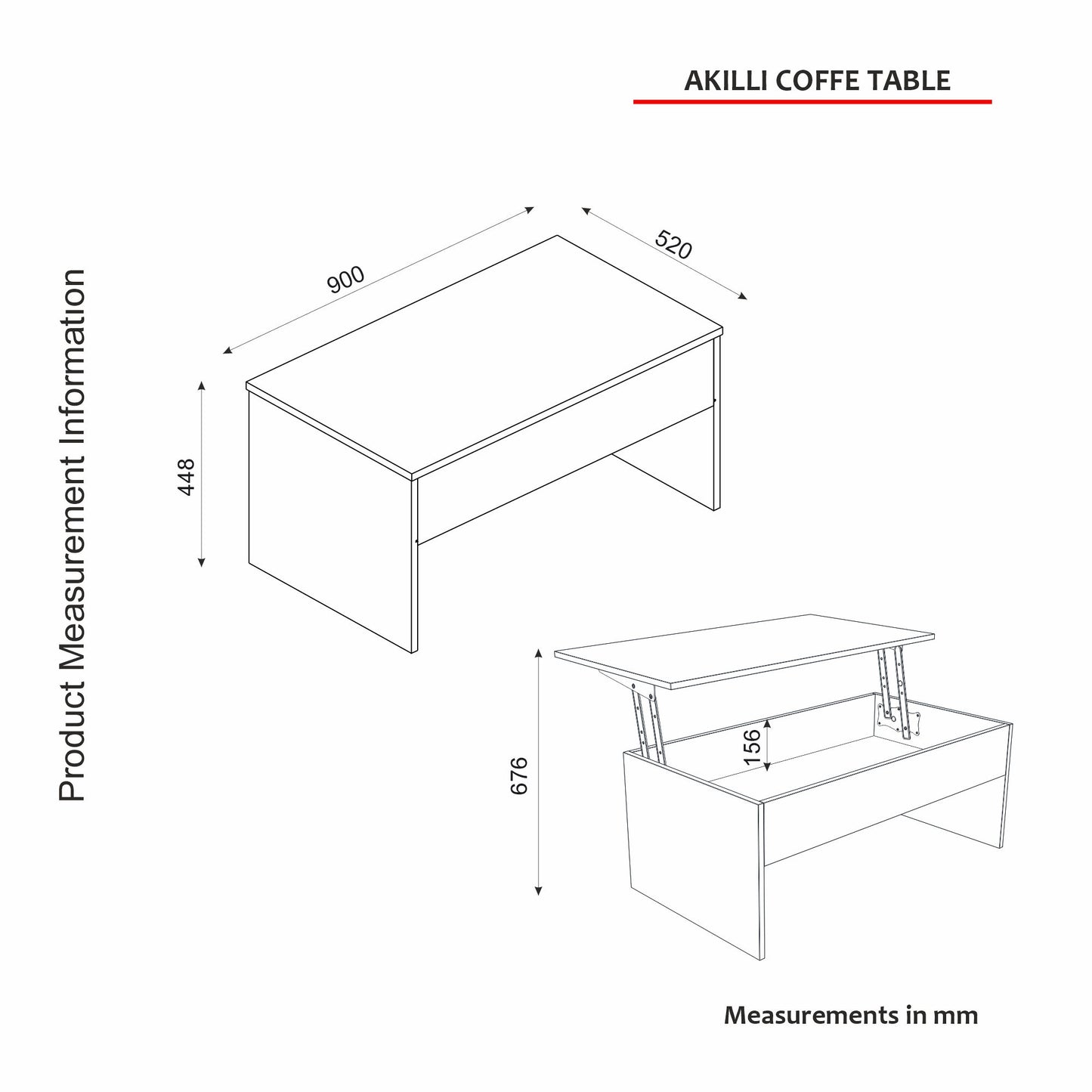 Τραπεζάκι Σαλονιού Λευκό 90 x 52 x 45 εκ GR756FRN2815