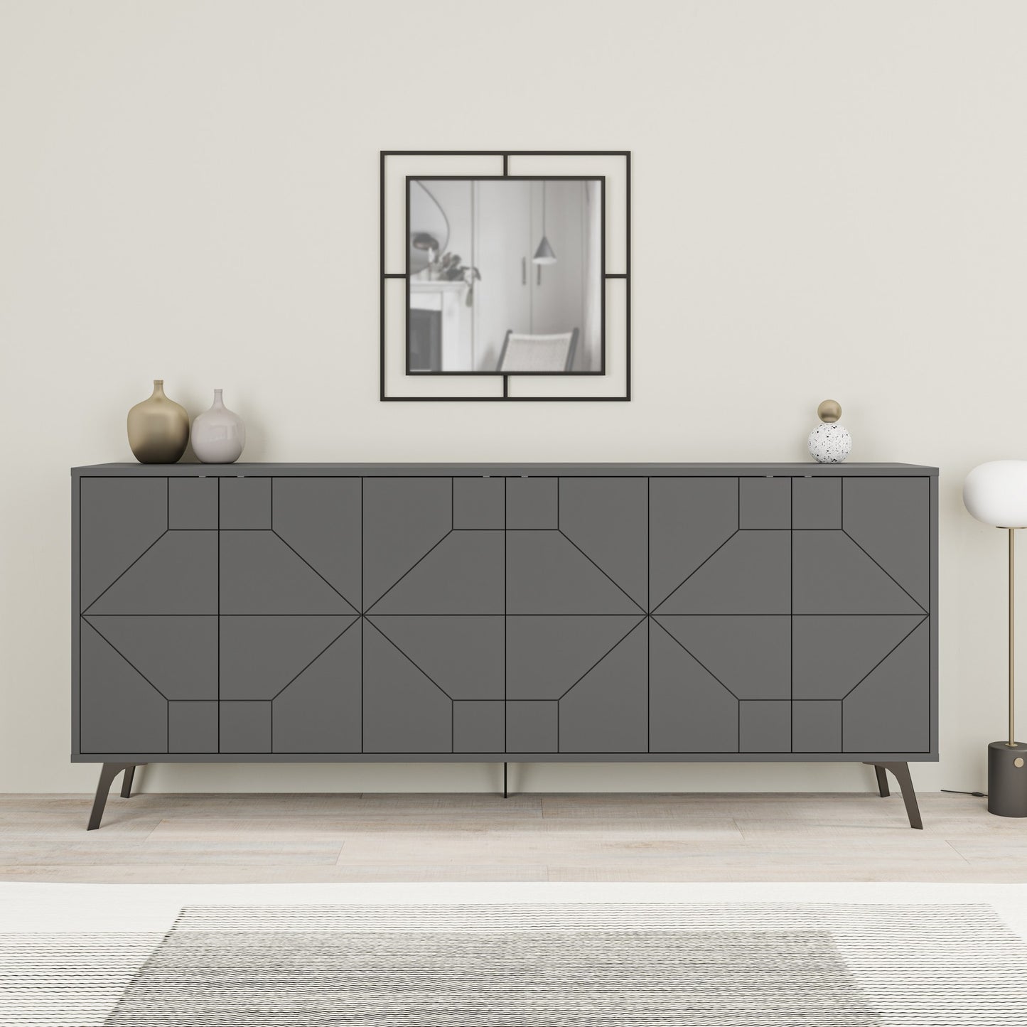 Μπουφές Ανθρακί 183,8x35x77,4cm | 776HMS2508