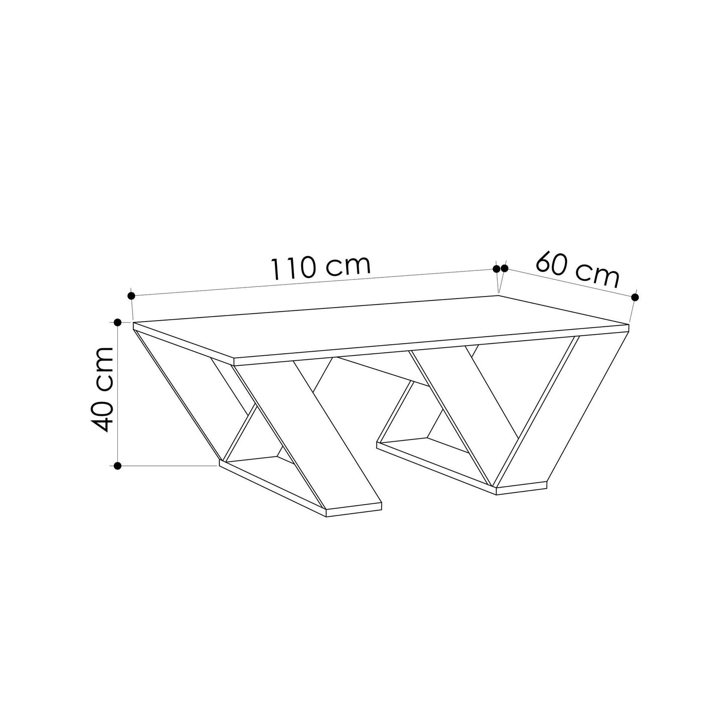 Τραπεζάκι Σαλονιού Λευκό 110 x 60 x 40 εκ GR776HMS2820