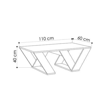 Τραπεζάκι Σαλονιού Λευκό 110 x 60 x 40 εκ GR776HMS2820