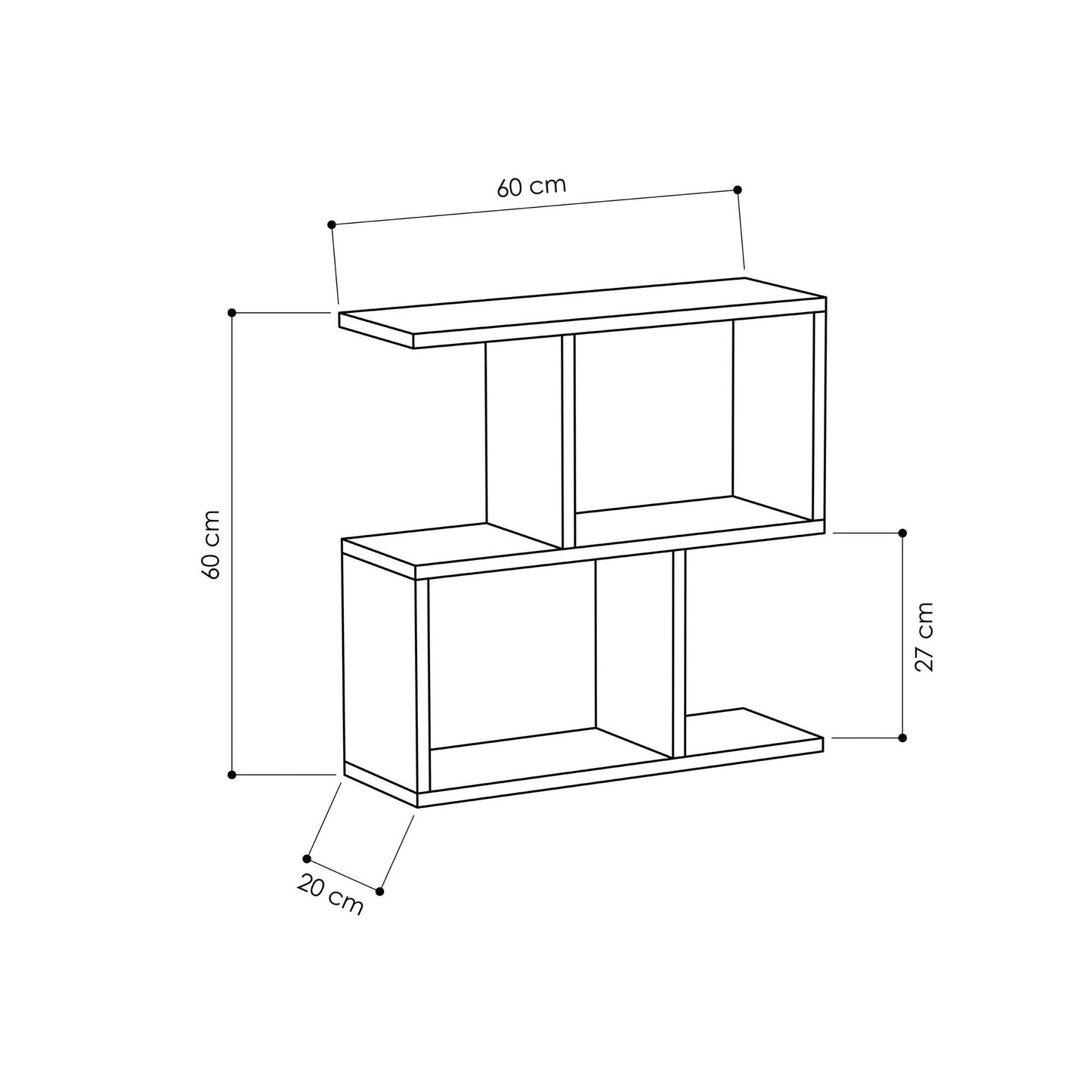 Τραπεζάκι Σαλονιού Silky Μαύρο 60 x 20 x 60 εκ GR776HMS2872