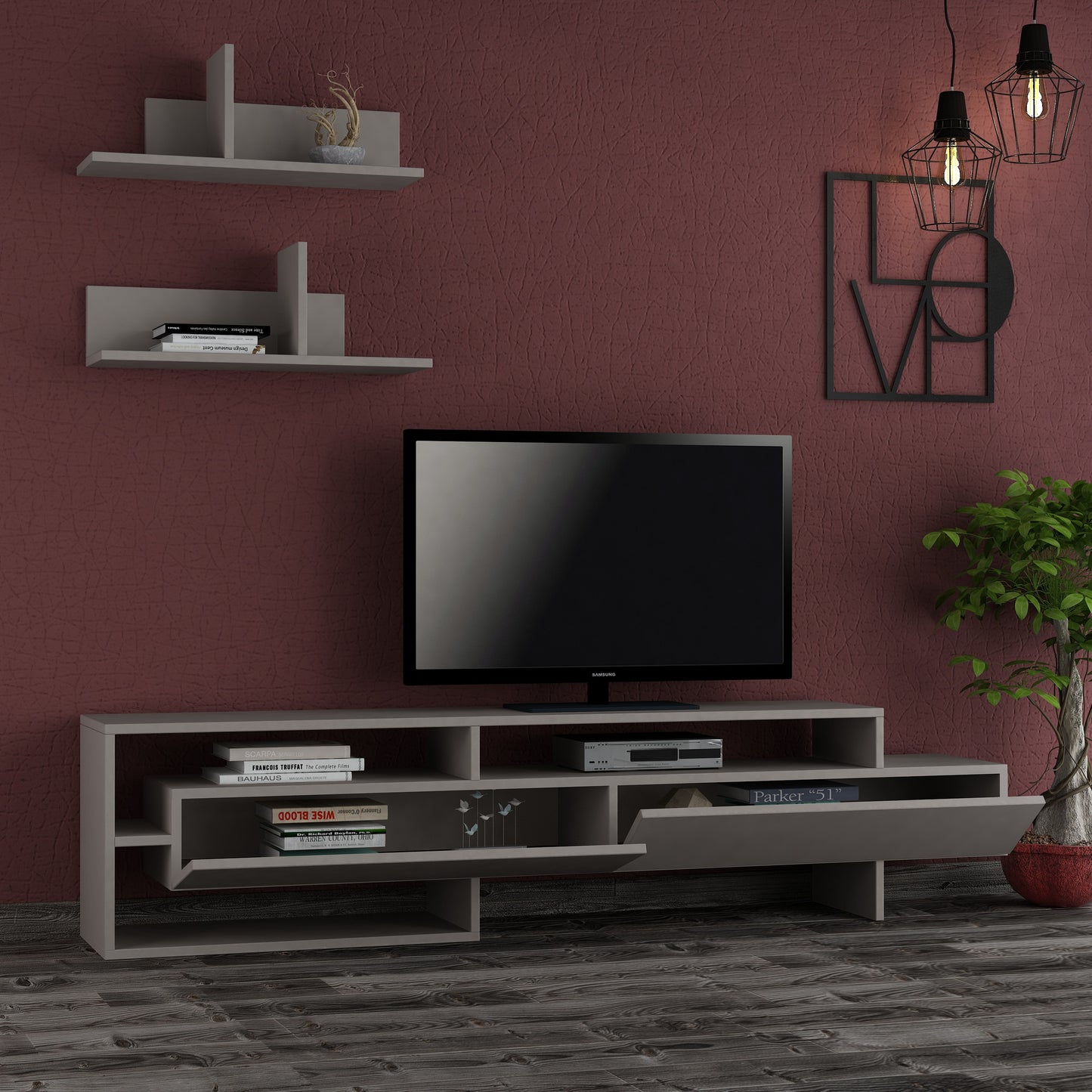 Έπιπλο Τηλεόρασης TV Βάση Σύνθεση Light Mocha | 776HMS3017