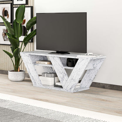 Έπιπλο Τηλεόρασης TV Βάση Σύνθεση Carrara Marble | 776HMS3131